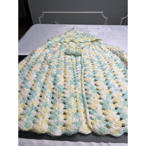 Handmade Other - Handmade Crocheted Baby Hooded Cape Poncho Blanket Wrap